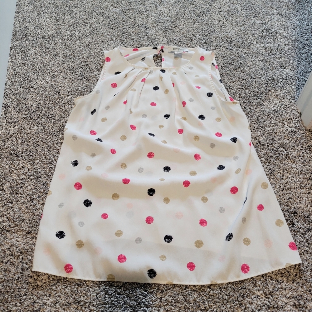 Polka Dot Sleeveless Blouse